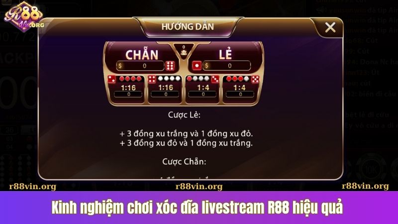 Kinh nghiệm chơi xóc đĩa livestream R88 hiệu quả 
